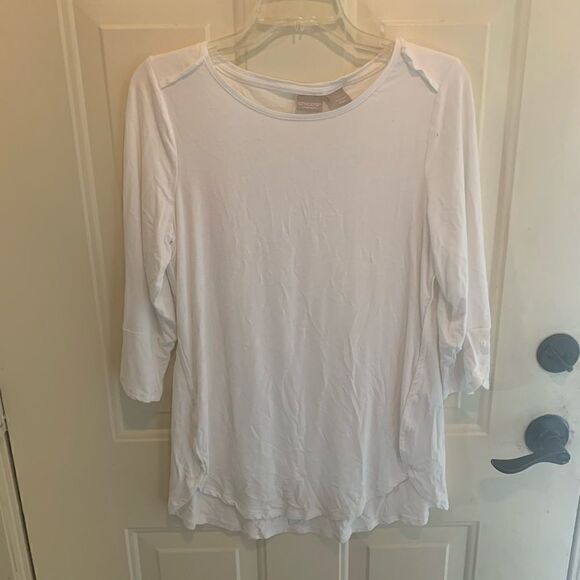 Chico’s 3/4 Sleeve White top size 1 or Small - Picture 2 of 5